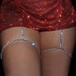 Chaînes de jambe sexy en alliage de cristal strass pour femmes&nbsp;WG50773-02