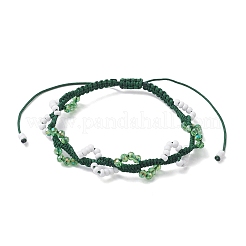 Braccialetti di perline intrecciate con semi di vetro per donna&nbsp;BJEW-MZ00215-02