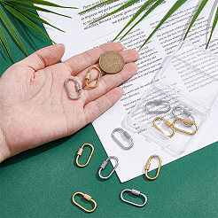 12 Stück 2 Farben 304 Edelstahl Schraubkarabiner Schloss Charms&nbsp;STAS-UN0064-17