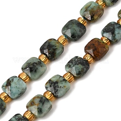 Fili di perle naturali di turchese africano (diaspro)&nbsp;GG-CBA96AE-A06-6x6mm