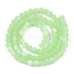 Fili di perle di vetro smerigliato bicono imitazione giada&nbsp;EGLA-A039-J4mm-MB01