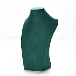 Busto in legno ricoperto da espositori per collane in microfibra&nbsp;NDIS-F003-01C