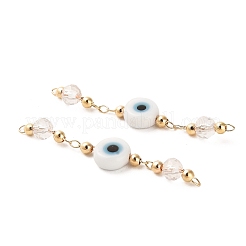 Handgefertigtes Evil-Eye-Bunte Malerei mit handgefertigten Glasperlen-Verbindungsstücken&nbsp;KK-M266-09G-04