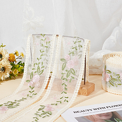 Polyester-Stickerei-Blumen-Spitzenbänder&nbsp;DIY-FG0004-74