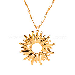 Vintage 304 Edelstahl Sonnenblumen Anhänger Halsketten für Frauen&nbsp;KZ0138-2