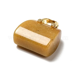 Pendentifs en laiton jade topaze naturelle&nbsp;KK-E274-01G-16