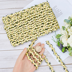 15 Yards Blumen-Polyester-Stickerei-Spitzenband&nbsp;OCOR-WH0070-77H