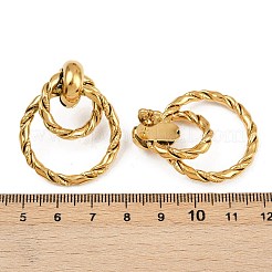 Ohrstecker aus 304 Edelstahl mit gedrehtem Doppelring&nbsp;EJEW-K268-30G