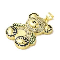 Pendentifs avec zircon cubiques à micro-pavés en laiton&nbsp;KK-Z042-30G-01