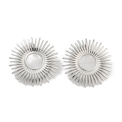 304 Edelstahl Blumen Ohrstecker für Damen&nbsp;EJEW-U022-09P