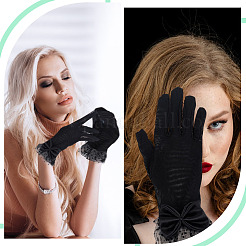 Handschuhe aus Polyester mit Schleife&nbsp;DIY-WH0888-539A