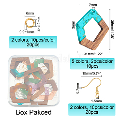 DIY-Sets zur Herstellung baumelnder Ohrringe aus Walnussholz&nbsp;DIY-OC0006-67