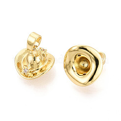 Ciondoli in ottone zirconi chiari micro pavé&nbsp;KK-N259-02G