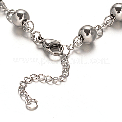 Pulseras de cuentas de rosario resistentes al deslustre con cruz&nbsp;BJEW-E282-01P