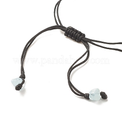 Braccialetto di perline intrecciate con gocce di acquamarina naturale&nbsp;BJEW-JB08019-10