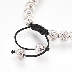 Braccialetti di perle intrecciate in pietra lavica naturale elettrolitica&nbsp;BJEW-O162-H02