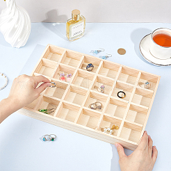 24 Gitter Holz Schmuck Display Tabletts für Ohrringe Ringe Armbänder Halsketten&nbsp;AJEW-WH0673-70