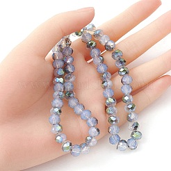 Chapelets de perles en verre transparent électrolytique&nbsp;EGLA-YW0001-64B