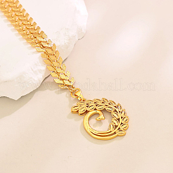 Colliers élégants avec pendentif en forme de feuille en laiton pour femmes&nbsp;WW5412
