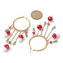 Boucles d'oreilles créoles en laiton doré&nbsp;EJEW-JE05669