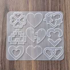 Orecchini pendenti a cuore stampo in silicone fai da te&nbsp;DIY-Q033-06B