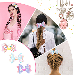 4 Satz 2 Stile Baby Mädchen Haarschleife mit Hasen-Alligator-Haarspangen-Set&nbsp;MRMJ-GL0001-04