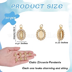 10 Stk. Rack-Beschichtung Messing Micro Pave klar Kubisch Zirkonia Anhänger&nbsp;ZIRC-SZ0004-07