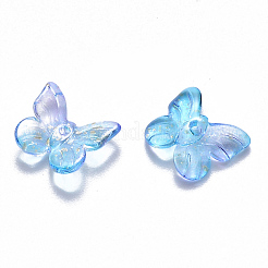 Charms in vetro verniciato a spruzzo trasparente bicolore&nbsp;GLAA-T016-22C