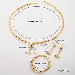 Elegante ciondolo con perline in ottone e orecchini e collana e bracciale per donna&nbsp;LC6579