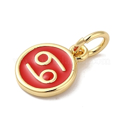 Echte 18 Karat vergoldete Messing Emaille Charms&nbsp;KK-L216-001G-B