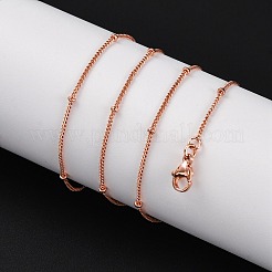 Collares de cadena satélite de latón con revestimiento de rejilla de 2 mm para mujeres y hombres&nbsp;MAK-L044-33RG