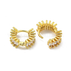 Orecchino a cerchio in zirconi cubici micro pavè di ottone&nbsp;EJEW-C088-04D-G