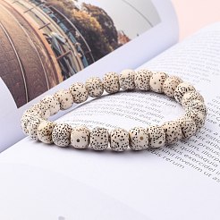 Bracelets extensibles perles non teints et naturels lune et étoile xingyue bodhi&nbsp;BJEW-JB05467