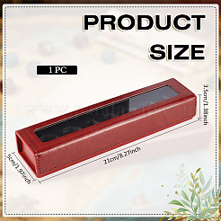 Würfelboxen aus Kunstleder mit einem Fach und magnetischem Sichtfensterdeckel&nbsp;ODIS-WH0079-105C