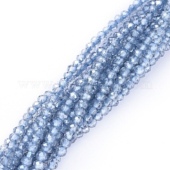 Chapelets de perles en verre électroplaqué&nbsp;EGLA-F149-PL-01