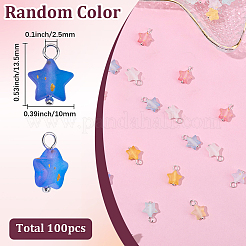 100 Stück sternförmiger Anhänger aus mattiertem Acryl mit Goldfolie&nbsp;PALLOY-BM00026