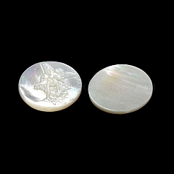Cabochon di conchiglia bianca naturale intagliata&nbsp;SSHEL-N038-06B-05