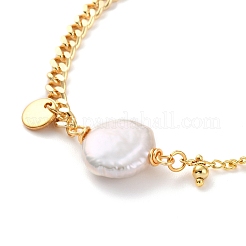 Natürliche Barockperle Keshi Perle Link Armbänder&nbsp;BJEW-JB05803-04