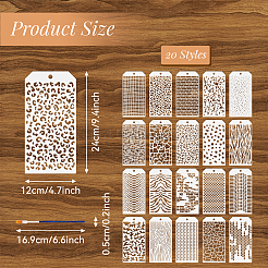 20 pz 20 stili pet scava fuori disegno pittura stencil&nbsp;DIY-WH0669-039