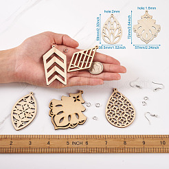 DIY 40 Paar Ohrringe aus Naturholz&nbsp;DIY-TA0003-34P