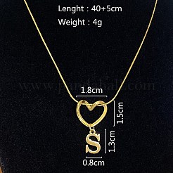 Collane con ciondolo a forma di cuore con iniziale in acciaio inossidabile 304 per donna&nbsp;FS-WG4DC9E-19