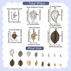 64 pièces 16 styles pendentifs en alliage de style tibétain&nbsp;FIND-SP0004-53