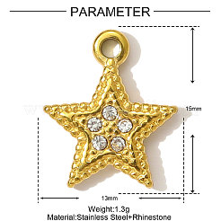 Strass-Anhänger aus Edelstahl 304&nbsp;STAS-OY001-22G