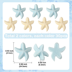 60 Stück 2 Farben undurchsichtige Harz-Cabochons&nbsp;RESI-SC0036-45