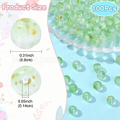 100 perle de verre dépolie peinte à la cuisson&nbsp;DGLA-YW0001-36H