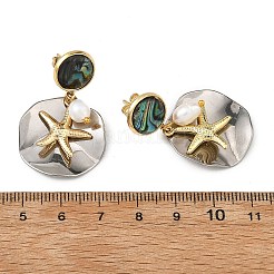 2 Paar Ohrstecker aus Paua-Muschel mit anlaufgeschütztem Edelstahl 201&nbsp;EJEW-JE07477