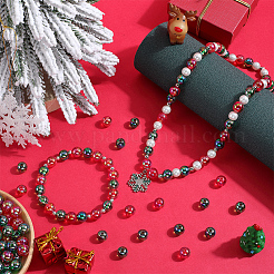 200 Stück transparente Acrylperlen in 2 Farben mit Weihnachtsmotiv&nbsp;MACR-SP0001-16