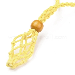 Fabrication de collier de pochette en macramé avec cordon ciré tressé réglable&nbsp;NJEW-I243-A05