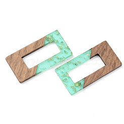 Pendentifs en résine transparente et bois de noyer&nbsp;RESI-S389-057A-B02