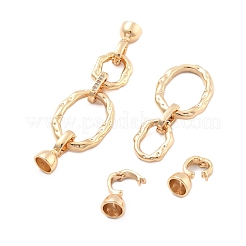 Micro pavé di ottone trasparente cubic zirconia piegato su fermagli&nbsp;KK-B125-10G